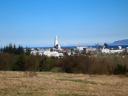 Reykjavic skylineの写真素材