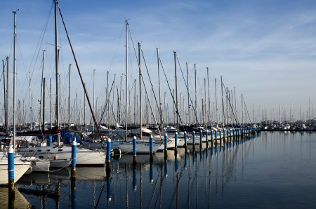 Ravenna, boats anchored at the pierのeditorial素材