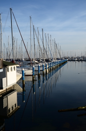 Ravenna, boats anchored at the pierのeditorial素材