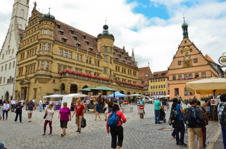 view of the market square and the Town Hallのeditorial素材