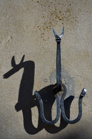 Old hook for the reins of the horse の写真素材