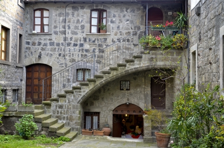 View of a typical medieval courtの写真素材