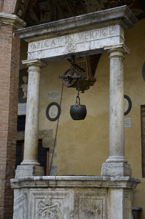 Courtyard of a Renaissance palace in Sienaのeditorial素材