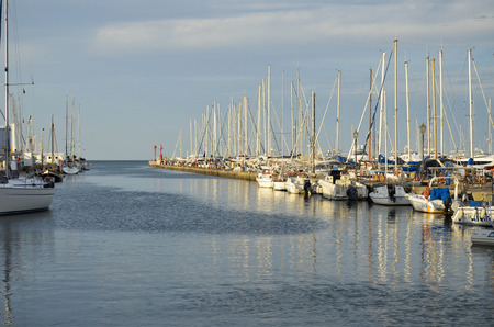 View of the entrance to the port-channel Cerviaの写真素材