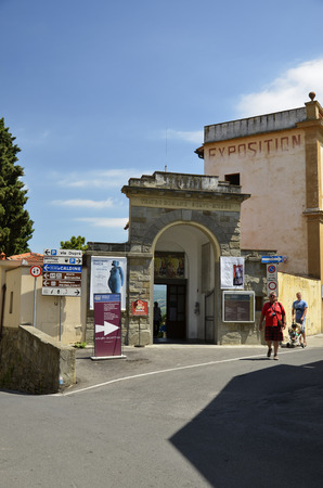 Entrance to the archaeological site and the museum of Etruscan Fiesoleのeditorial素材