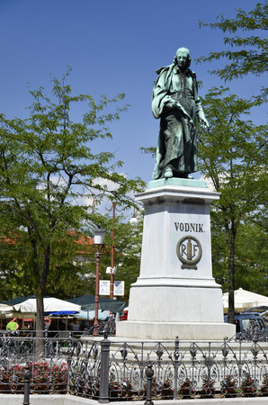 Wonderful statue in memory of Vodnik, Sloveniaのeditorial素材