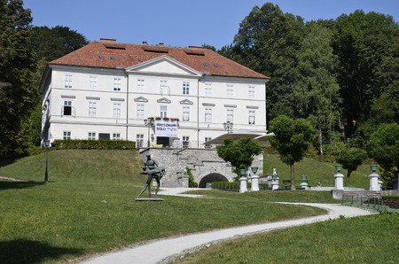 Stunning image of Villa Tivoli with its beautiful park, Sloveniaのeditorial素材