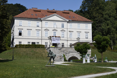 Stunning image of Villa Tivoli with its beautiful park, Sloveniaのeditorial素材
