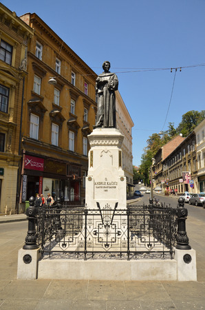 Monument dedicated to Andrew Kacic Miosic, Croatian poet and monkのeditorial素材