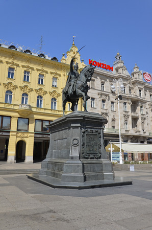 Monument dedicated to the Croatian Bano Josip Jelacic of Buzimのeditorial素材
