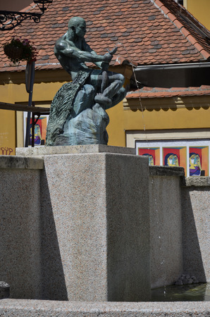 One of the many fountains in the city of Zagrebのeditorial素材