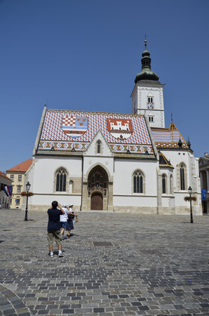 Elevated characteristic of the Church of St. Mark, the symbol of the city.のeditorial素材