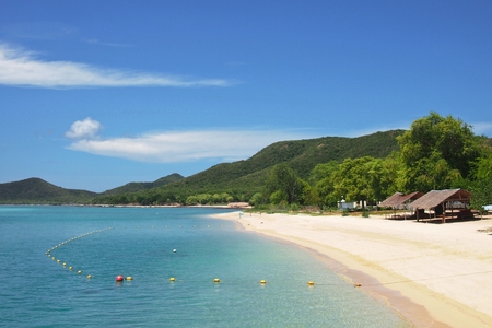 Beautiful tropical white sand beach, Thailandの写真素材