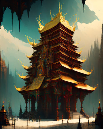 Fantasy Temple AI Generatedの素材