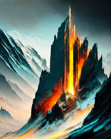 Fantasy alien planet. AI generatedの素材
