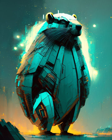 Fantasy illustration of a mecha creature in space. 3D rendering. AI generatedの素材