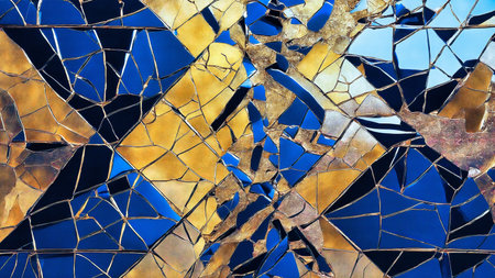 Broken glass mosaic in the form of a square. Abstract background.の素材