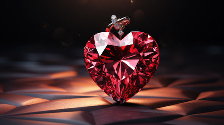 A Red diamond heart a vintage symbol embodying love and passion. Perfect for weddings or anniversaries, this charming key unlocks emotions, adding sentimental value to cherished moments.の素材