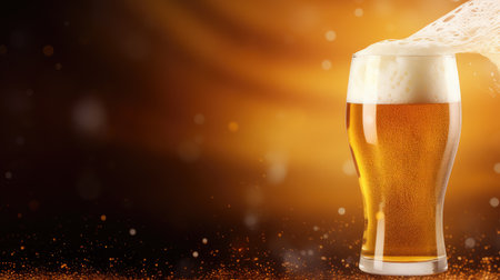 This close-up showcases the rich texture of beer with bubbles and froth, perfect for advertising and background use in pubs and bars.の素材