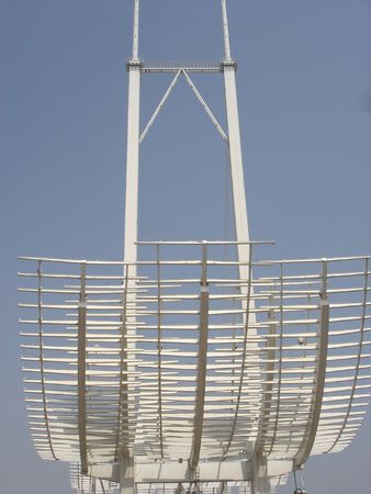 siliver structure near the Hai River Port, Tian Jinの写真素材