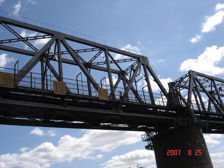 Iron bridge built at 1898, Harbin, Chinaの写真素材