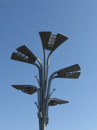 Closeup of a lamp postの写真素材