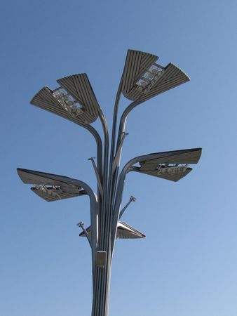 Lamp aginst the skyの写真素材