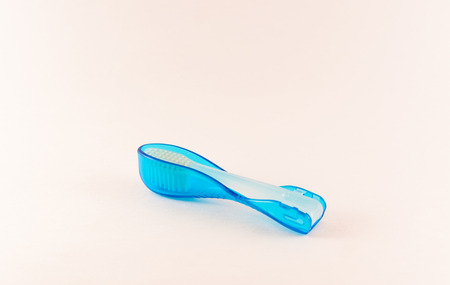 Another side of folded toothbrush that can carry with you everywhere while travel.の写真素材
