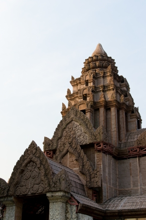 Religious architecture and sky at Chiang Rai, Thailand.の写真素材