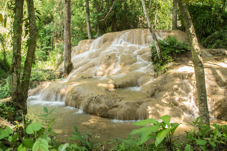 Srisungwan waterfall Chiang Dao Chiangmai Provinceの写真素材