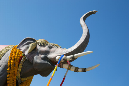 Elephant Statue on blue skyの写真素材