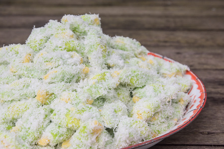 Thailand dessert made of flour, beans, coconut.の写真素材