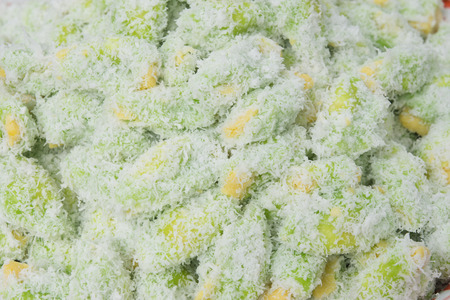 Thailand dessert made of flour, beans, coconut.の写真素材