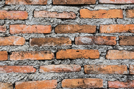 The combination of brick wall with cement blocks.の写真素材