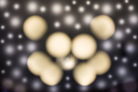 Light spherical lamp Blur on dark backgroundの写真素材