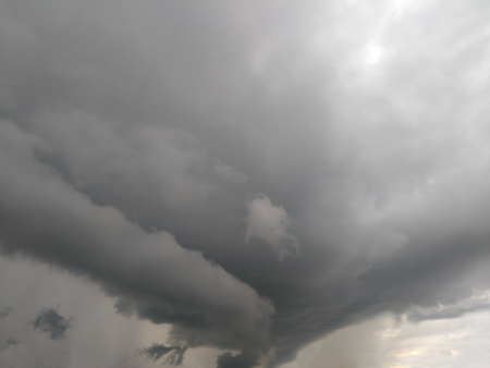 Gray clouds hunk Roll wave motion wave awesomeの写真素材