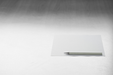 Pencil with blank paper on the desk and thoughtless ideas.の写真素材