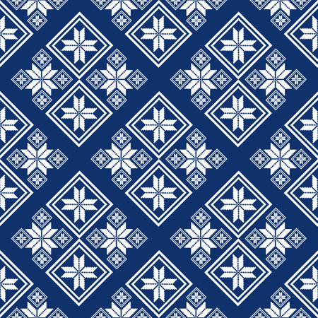 Seamless pattern with decorative snowflakes. Scandinavian style. Vector illustration.の写真素材