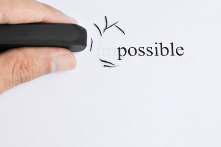 Possible Concept. Changing The Word Impossible to Possible. Deleting word im to Possible.の写真素材