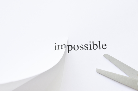 Possible Concept. Changing The Word Impossible to Possible. seperate word im and possible by...