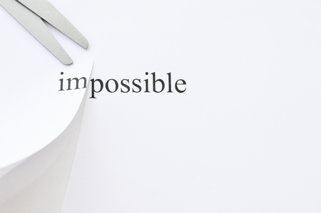 Possible Concept. Changing The Word Impossible to Possible. seperate word im and possible by...