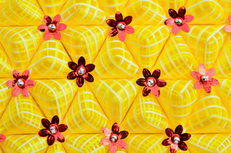 Triangle yellow and red flower