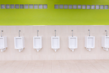 Urinals in men's Toiletの写真素材