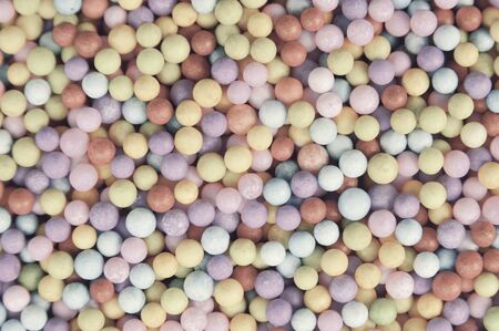 Colorful Foam ball abstract background close up Vintage tone colorの写真素材