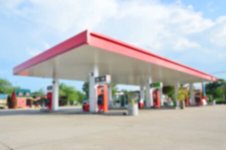 blurred image of Petrol station for fuel the car.