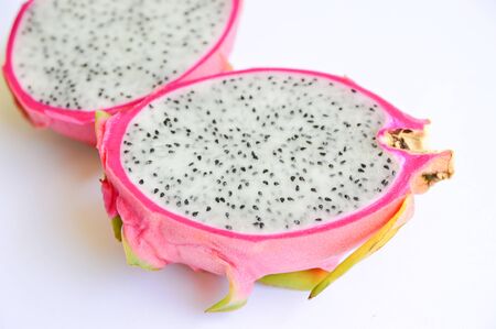 Dragon fruit isolated on white backgroundの写真素材