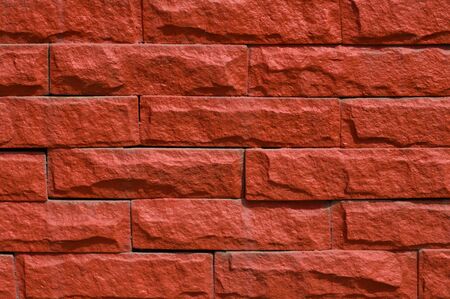 Close up of red brick wall backgroundの写真素材