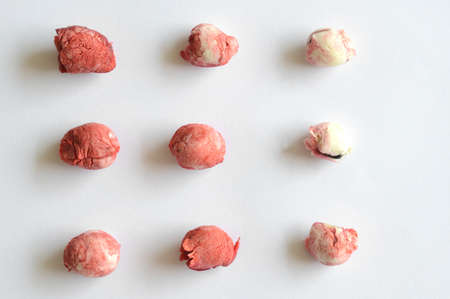 Manila tamarind fruit isolated on a white background, Tamarind Meat top view.