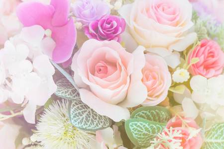 Sweet color roses vintageの写真素材