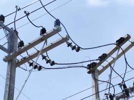 High voltage towers from large